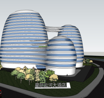 大酒店草图大师模型下载、大酒店su模型下载