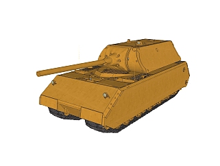 德国八号maus鼠式坦克su模型，坦克草图大师模型下载