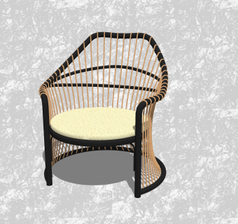 现代创意小座椅草图大师模型，镂空式休闲椅su模型下载