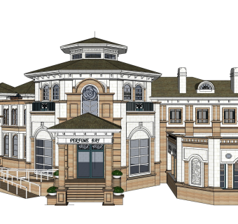 欧式酒店免费su模型、酒店草图大师模型下载