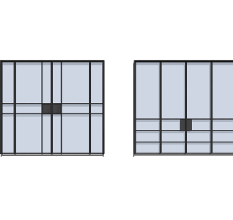 现代玻璃门草图大师模型，玻璃门SU模型下载