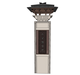 中式景观塔草图大师模型，景观塔sketchup模型skp文件下载