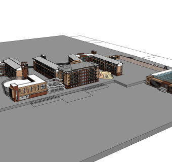 现代办公楼草图大师模型，办公楼sketchup模型免费下载