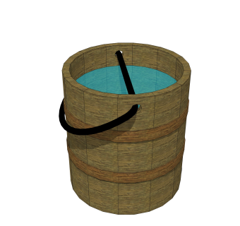 现代实木水桶草图大师模型，厨具sketchup模型免费下载