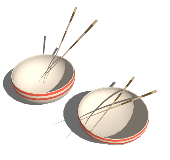 现代餐具草图大师模型，餐具SU模型下载