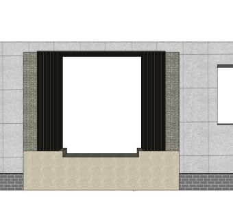 现代景观墙sketchup模型下载，景观墙草图大师模型
