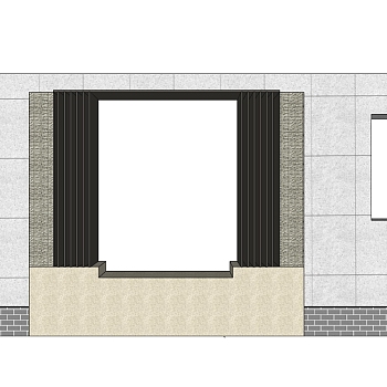 现代<em>景观墙</em>sketchup模型下载，<em>景观墙</em>草图大师模型