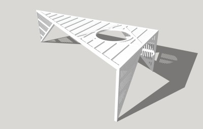 现代三角造型廊架草图大师模型，三角造型廊架sketchup模型下载