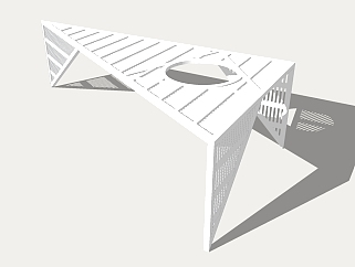 现代三角造型廊架草图大师模型，三角造型廊架sketchup模型下载