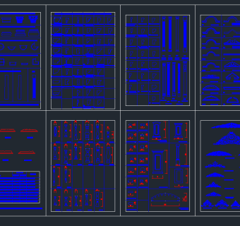 全套线脚CAD图块，线脚CAD建筑图纸下载