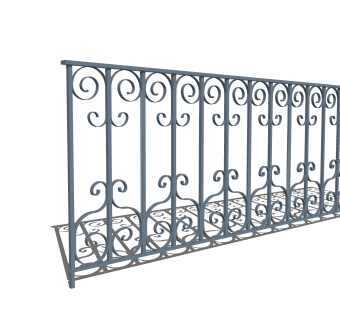 现代栏杆SU模型，栏杆SKB文件下载