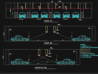 视频车位引导系统弱电监控停车场图CAD图纸