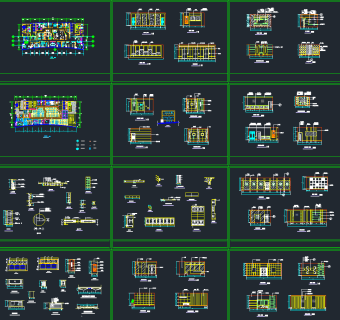 全套办公室CAD平面设计图，办公室CAD施工图纸下载