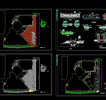 广场绿地景观规化施工图CAD图纸