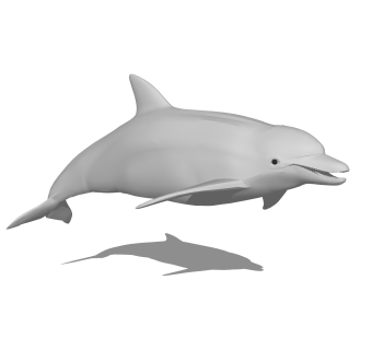 现代海豚草图大师模型，动物sketchup模型下载