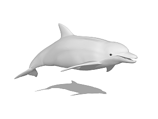 现代<em>海豚</em>草图大师模型，动物sketchup模型下载
