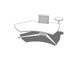  现代  办公桌草图大师模型，办公桌sketchup模型下载