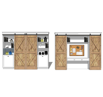 现代时尚酒柜草图大师模型，酒柜sketchup模型下载