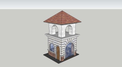 门卫亭草图大师模型， 门卫亭sketchup模型下载