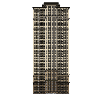 欧式高层住宅楼su模型下载，住宅楼草图大师模型