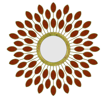 现代叶子花装饰镜su模型,摆件草图大师模型下载
