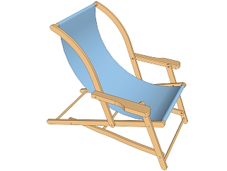 现代躺椅草图大师模型，<em>折叠</em>躺椅su模型下载
