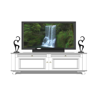 现代简约电视柜草图大师模型，电视柜SKP模型下载
