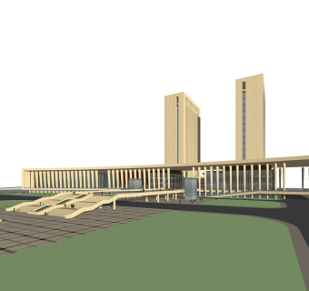 现代办公楼草图大师模型，办公楼sketchup模型免费下载