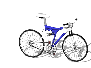 现代简约自行车SU模型，自行车SKB模型下载