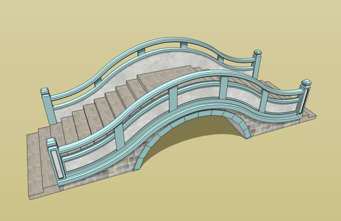 现代景观桥草图大师模型，景观桥sketchup模型下载