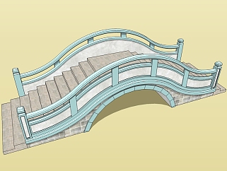 <em>现代景观桥</em>草图大师模型，景观桥sketchup模型下载