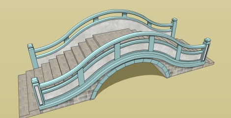 现代景观桥草图大师模型，景观桥sketchup模型下载