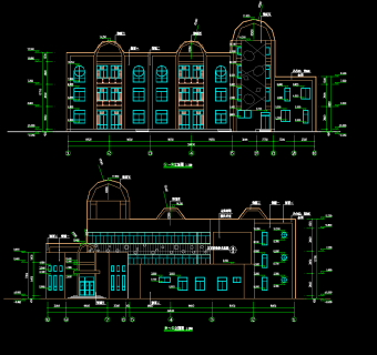 幼儿园建筑施工图，教学楼CAD施工图纸下载