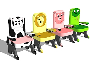 现代儿童<em>桌椅</em>草图大师模型，儿童<em>桌椅</em>su模型下载