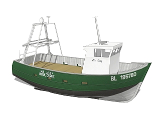 现代大型渔船skb文件，货船su模型下载