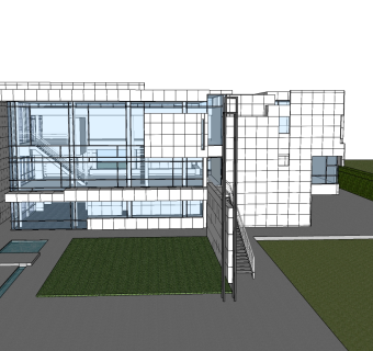 现代简约别墅草图大师模型，别墅sketchup模型下载