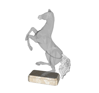 水晶骏马雕塑su模型,摆件草图大师模型下载