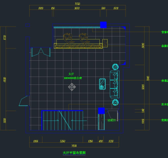 现代小型洗浴中心大厅设计图，洗浴中心CAD图纸下载