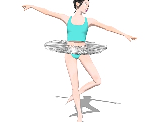 跳舞的表演家草图大师模型，表演家su模型下载