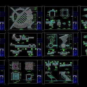 小广场全套施工图，广场cad设计图纸下载