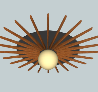  吸顶灯SU模型，吸顶灯草图大师模型下载