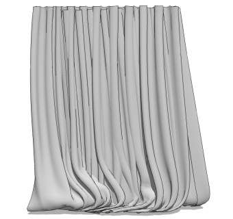 现代窗帘草图大师模型下载、现代窗帘su模型下载