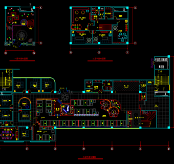 两岸咖啡厅装修CAD图纸，CAD平面布置图