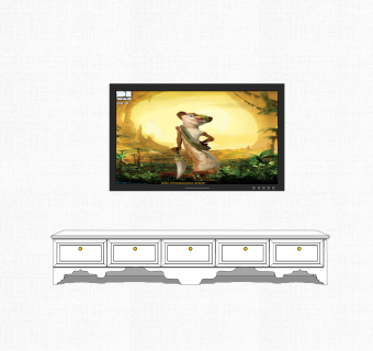 欧式电视柜草图大师模型，电视柜SKP模型下载