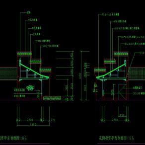 江苏某屋顶仿古花园施工图，屋顶花园cad设计图纸下载