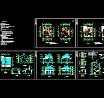 别墅建筑结构图，别墅CAD建筑图纸下载