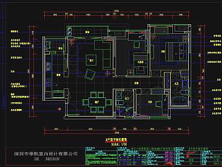 现代家居住宅CAD施工图，CAD建筑图纸免费下载