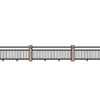 现代道路栏杆su模型下载、道路栏杆草图大师模型下载