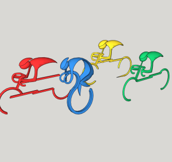 自行车运动骑行雕塑su模型,摆件草图大师模型下载