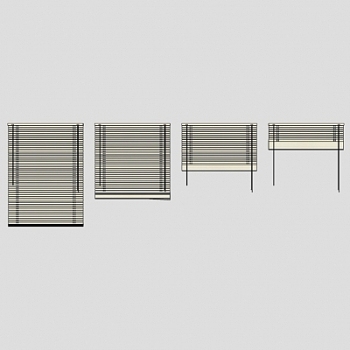 现代办公室窗帘SU模型集下载